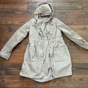 Khaki maternity raincoat